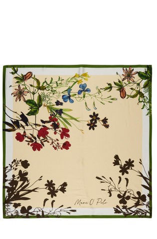 Satin foulard with floral print