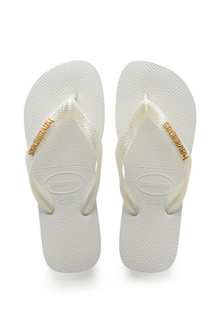 HAVAIANAS Slim Logo japonke Bela - White 3