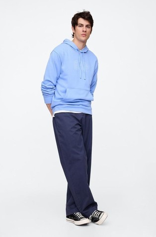 GAP Gap logo moški pulover s kapuco Modra - Shirting Blue 2