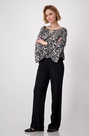 MONARI Viscose blouse with leopard pattern Black / Beige 4