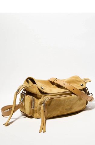Suede multipocket bag