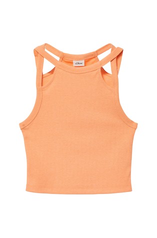 Cropped rebrast top z izrezanimi detajli