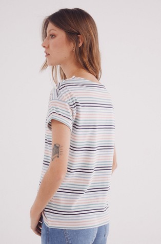 SPRINGFIELD Turn-up sleeve T-shirt with shoulder buttons Multi 2