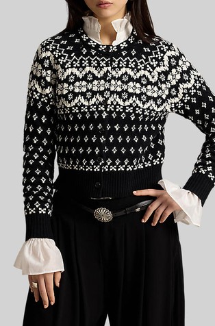 Fair Isle pletena jopa iz volnene mešanice