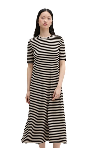 Striped midi jersey dress