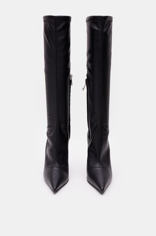 DOLCE &amp; GABBANA Nappa-effect fabric boots with 3.5 heel Black 3