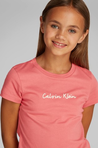 CALVIN KLEIN Slim Logo T-shirt Pink 3