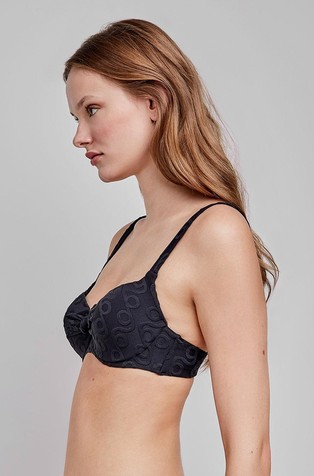 GISELA Bikini top with geometric print Black 2