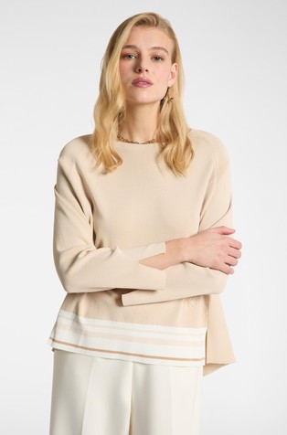 Sweater with striped edge