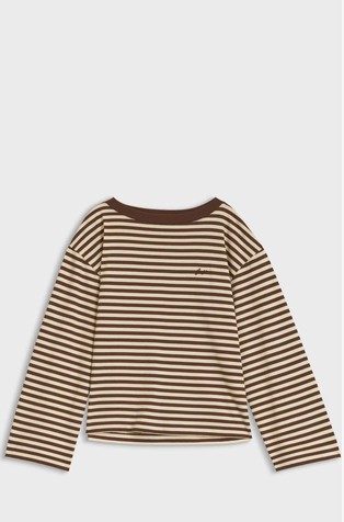 Relaxed-fit striped top in cotton jersey