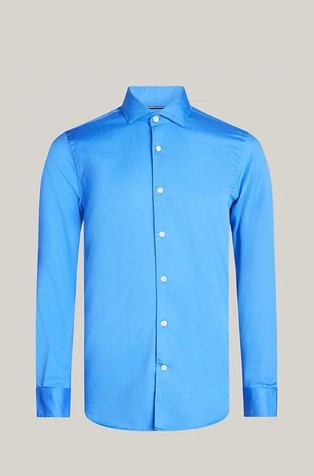 TOMMY HILFIGER TH Flex slim fit srajca iz poplina Modra - Blue 5