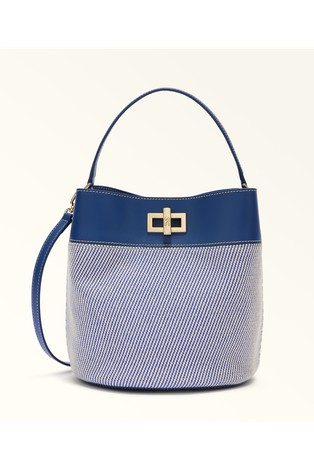 Bucket Bag in Canvas and Leather