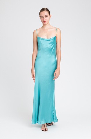 Satin dress with straps