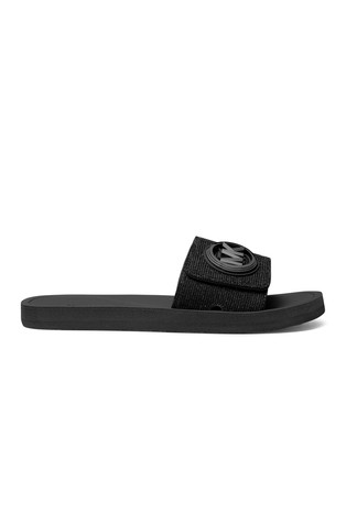 Glitter Chain-Mesh Slide Sandal