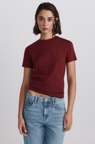 Plain cotton basic T-shirt