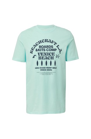 S.OLIVER Short-sleeved cotton T-shirt with print Blue 4