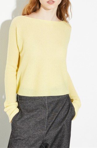 Rebrasto pleten ohlapen pulover iz volnene mešanice