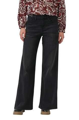 Regular fit wide-leg jeans with jewelry detail