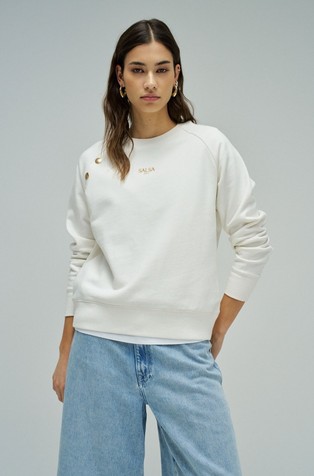 Logo sweatshirt with buttons