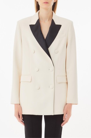 Double-breasted jacket with contrasting insert