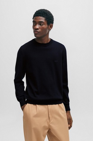 Cotton jumper with embroidered logo
