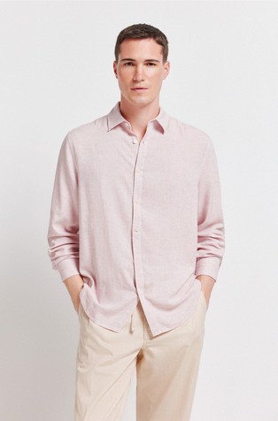 End-on-end linen viscose shirt