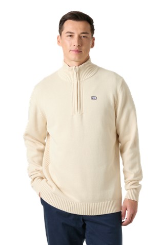 Smoegen pleten bombažen pulover z delno zadrgo