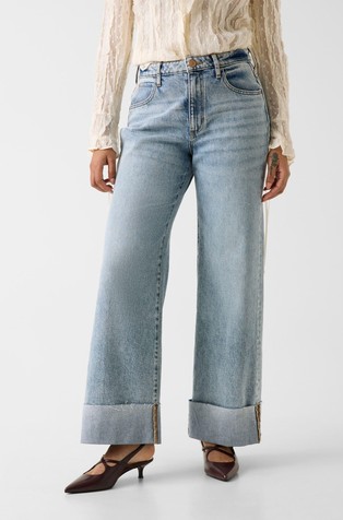 Roll up wide-fit jeans