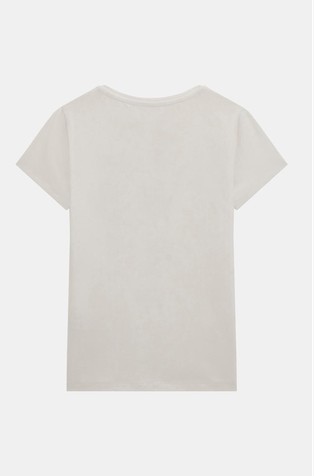 GUESS Majica s kratkimi rokavi in cvetličnim triangel logotipom Bela - Pure White 2