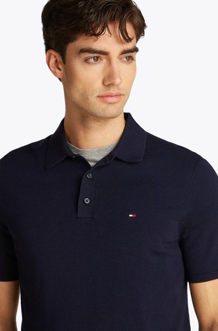 TOMMY HILFIGER Regular fit pletena polo majica Modra - Dark Blue 4