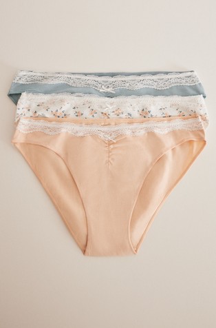 WOMEN'SECRET 3-pack cotton and lace panties