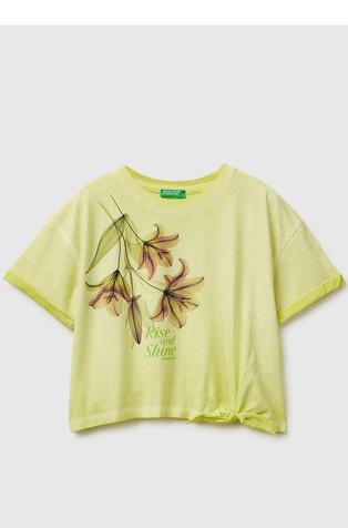 Majica z detajlom vozla in potiskom spredaj ali zadaj