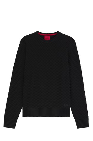 Cotton sweater with 3D knit structure