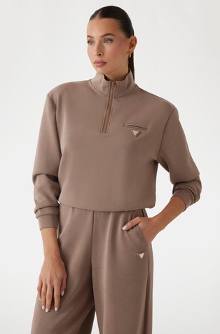 Half zip sweatshirt in modal blend