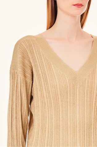 LIU JO Pleten pulover z lurex® vlakni Bež - Beige 3