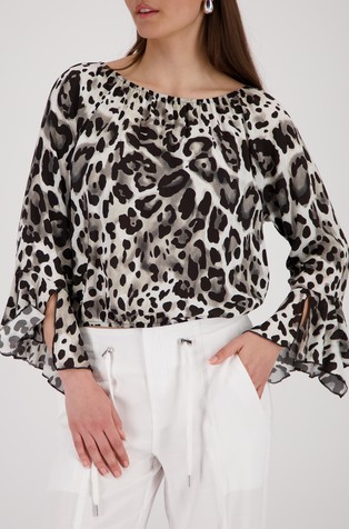Viskozna bluza z leopardjim vzorcem
