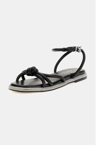 GUESS Slone genuine leather sandal with rhinestones Black 2