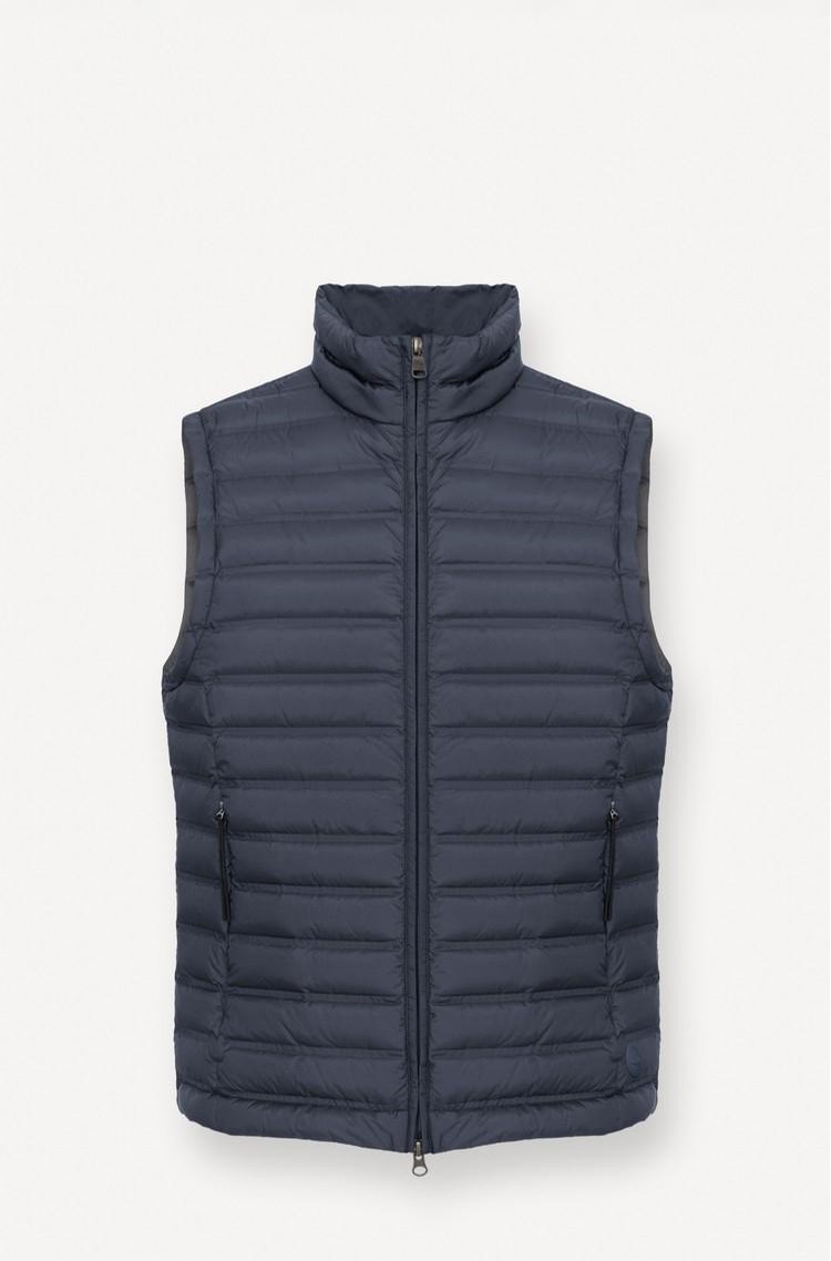 COLMAR Brezrokavnik polnjen s puhom z brezšivnim prešitjem Modra - Dark Blue 