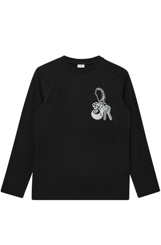 Long-sleeved cotton T-shirt with back print