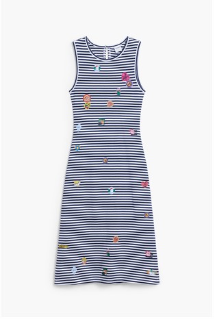 DESIGUAL Striped cut-out dress Blue/White 5