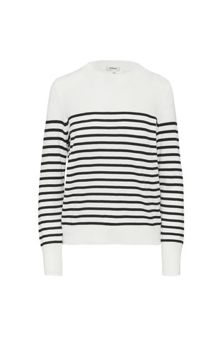 S.OLIVER Striped viscose blend jumper White / Black 4