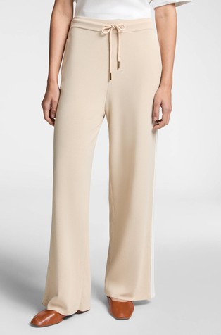 Knitted trousers with striped edges