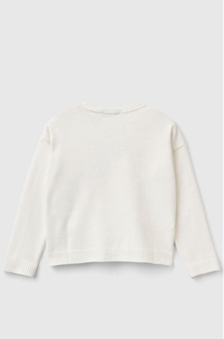 BENETTON Sweater with unicorn inlay Creamy White 2