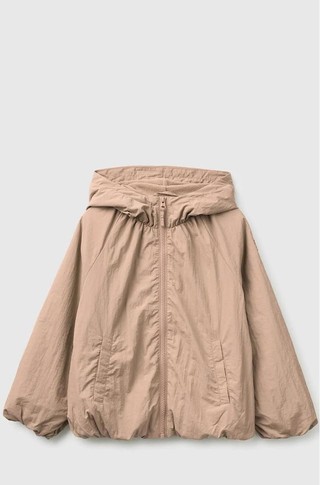 Oversized jakna s kapuco in podlogo iz flisa
