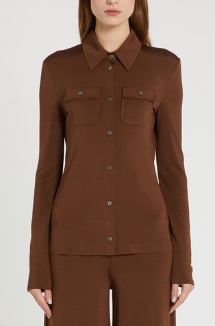 Slim fit srajca iz raztegljive viskoze