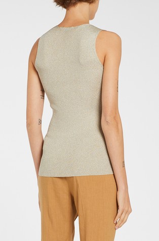 MARELLA Knitted top in viscose-blend with lurex yarns Beige 2