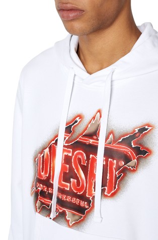 DIESEL Hoodie with peel effect logo print Emporium