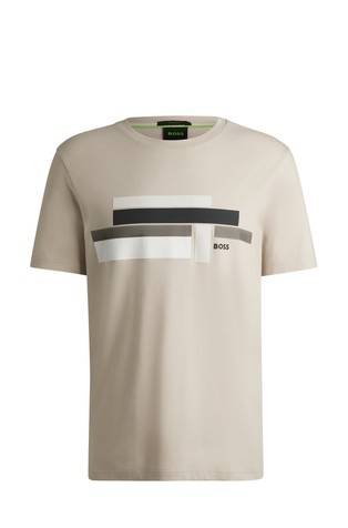 Relaxed fit majica iz raztegljive tkanine z umetniškim logotipom