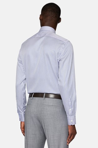 BOGGI MILANO Regular Fit Striped Cotton Twill Shirt Blue / White 2