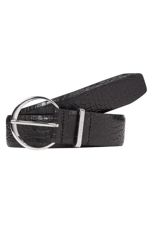 Croc-effect belt in faux-leather